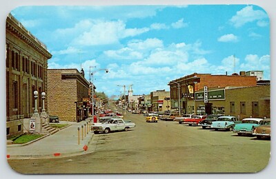 Rawlins Wyoming~Cedar Street East~Gambles~Pacific Power~Classic Cars~1950s