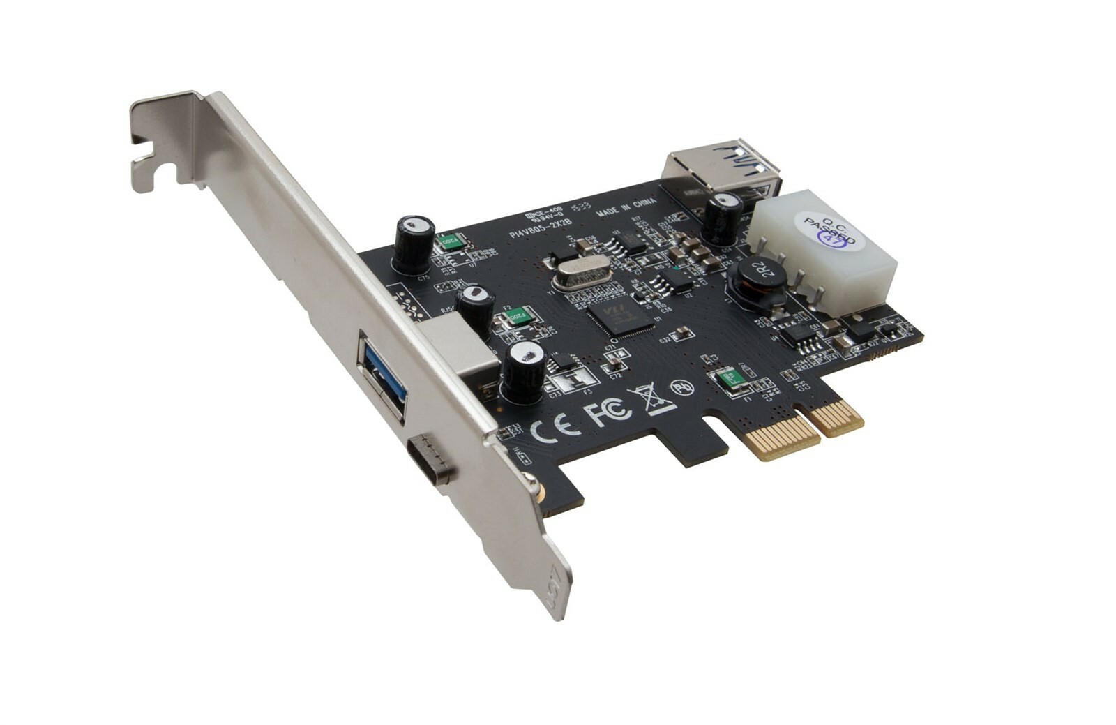 Тип pci e. Контроллер pci-e 3.0 два внешних порта usb 3.0 (vl805) (low + full profile). vl805-q6. usb c pci-e card. pci-e to type c.