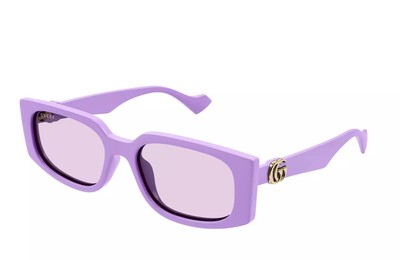 Pre-owned Gucci Gg1534s-004-55 Purple Sunglasses