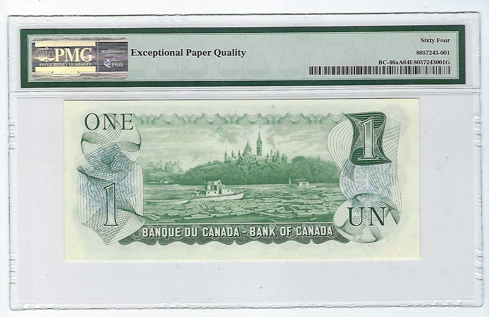 **1973**Canada $1 Note, Lawson/Bouey #*AA  BC-46aA Replacement PMG 64 EPQ