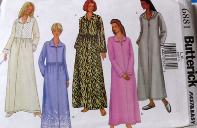 Fast & Easy Womens Misses Sewing Pattern Zip Front Robe size XS S M L XL