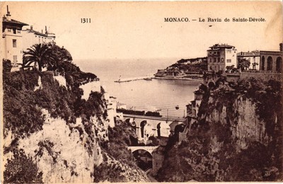 Vintage Postcard- LE RAVIN DE SAINTE-DEVOTE, MONACO
