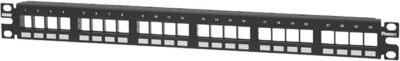 Panduit NKPP24FMY Category-6 24-Port Flat Modular Patch Panel, Black