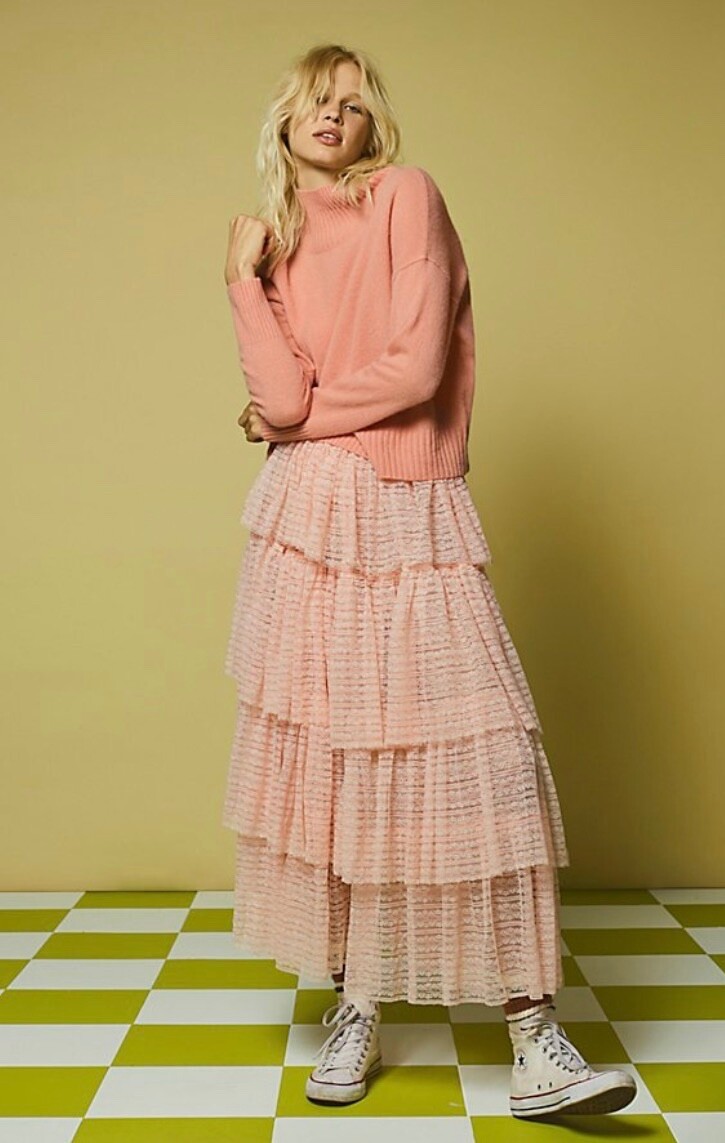 

Макси-юбка Free People Lets Go для девочек, платье-трансформер, румяное кружевное платье , новинка, Blush pink