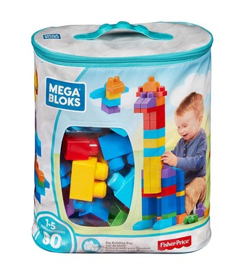 First Builders Big Building Bag (Classic) - 80 Piece - Mega Bloks
