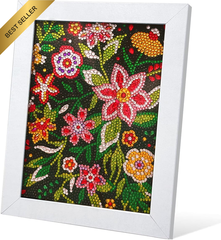 Gem Art Kits for Adults, Small Diamond Art Kit with Wooden Frame 6X8 | Full Dril