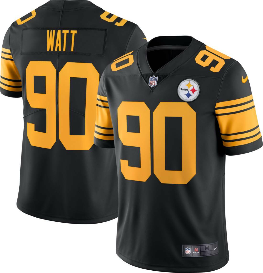 Pittsburgh Steelers T.J. Watt #90 Nike Black Color Rush 2025