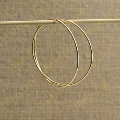 Classic 18K Yellow Gold Filled Light-Weight 50mm/2" Large Endless Hoop Earrings