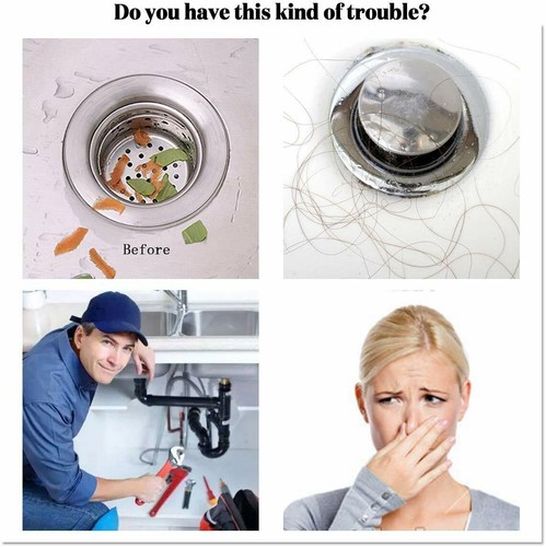 5X Küche Silikon Abfluss Stopper Haarfänger 2 in 1 Waschbecken