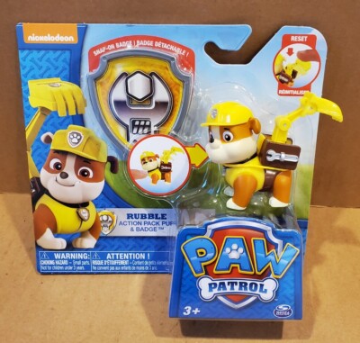 Nickelodeon Paw Patrol Rubble Pup With Badge, NIP, Spin Master 2013
