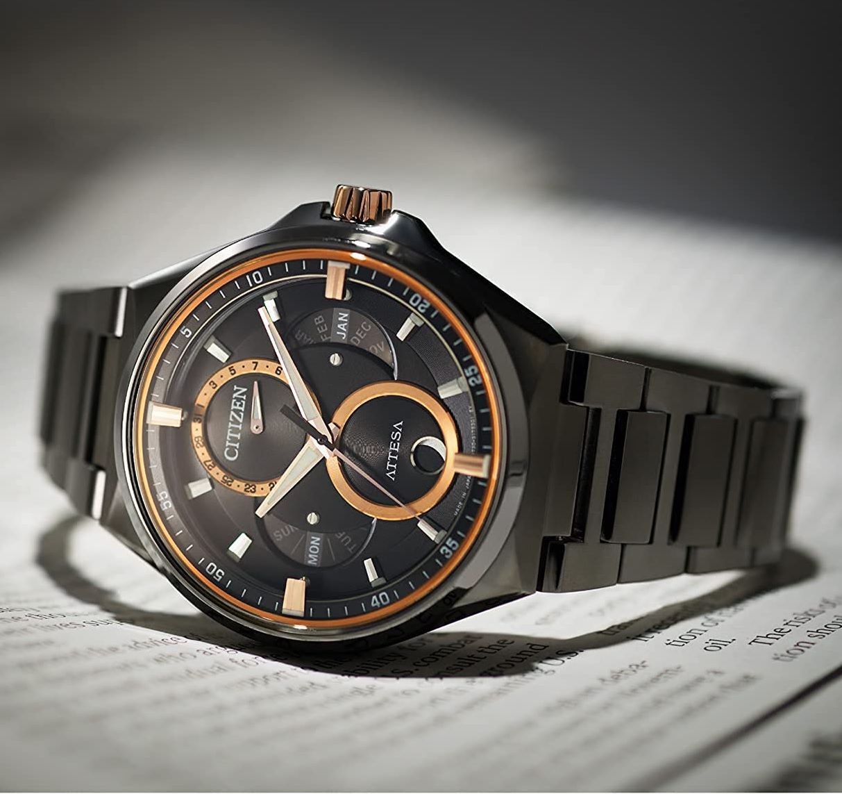 Pre-owned Citizen Brand-new  Attesa Triple Calendar Bu0065-64e Titanium Solar Men's Watch