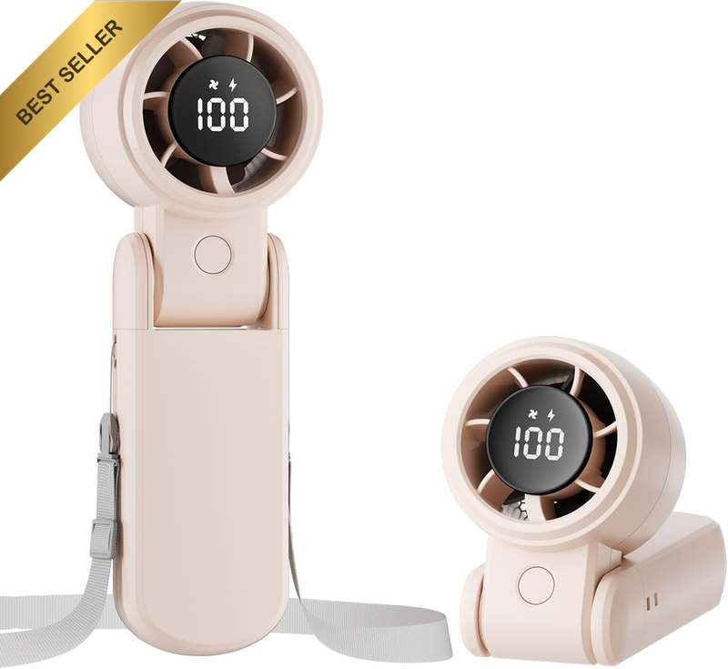 Portable Handheld Turbo Fan 3-IN-1 Rechargeable Mini Fan, Foldable Neck & Desk F