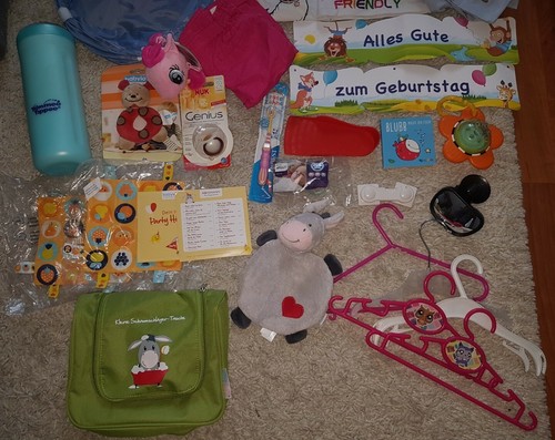 Baby Paket Erstausstattung Flaschenbox Auto-Sonnenrollo Schnuller Zubehör Buch 