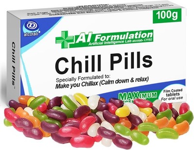 Funny Rude Joke Stress Tablets Calm Pill Box Prank Includes Jelly Beans Sweets 