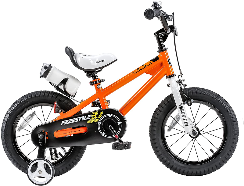 Kids Bike Boys Girls Freestyle Bicycle 14 " with Training Wheels - Red