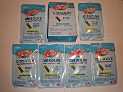 WINDEX DISSOLVE CONCENTRATED POD GLASS CLEANER REFILLS 8 TOTAL REFILLS