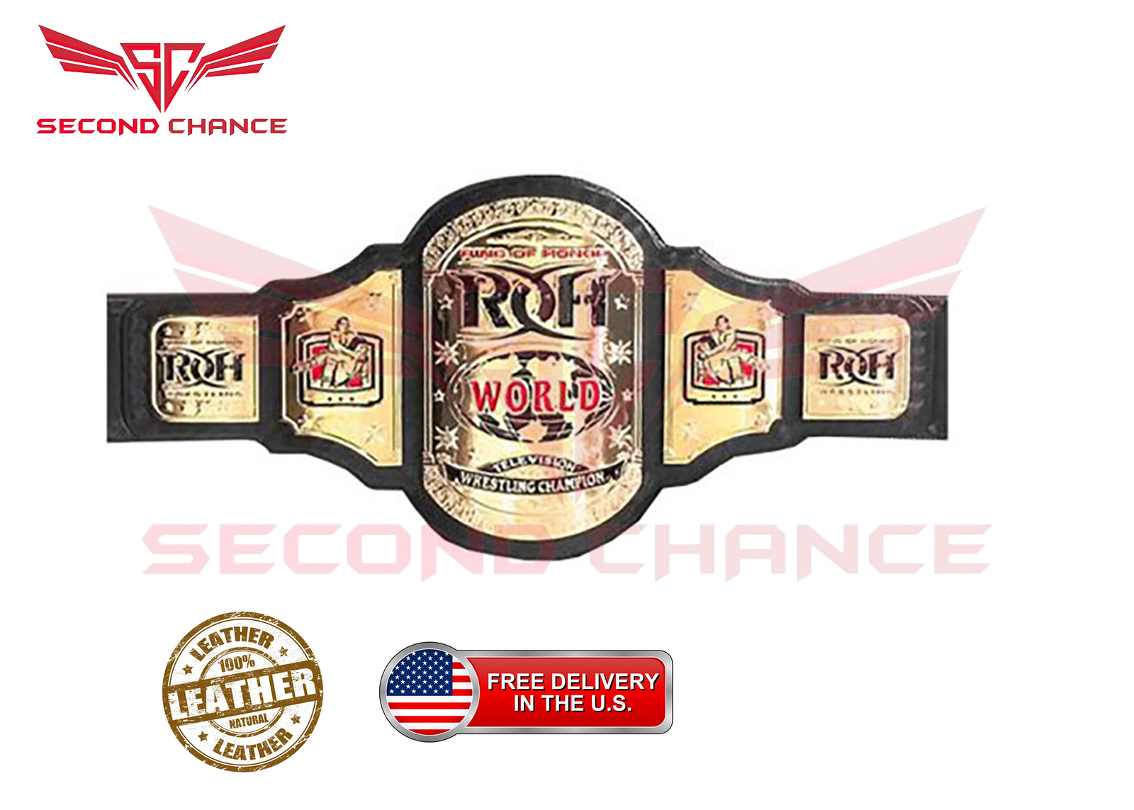 ROH Tag team Heavy Weight Championship Zinc Belt Replica Adult Size 2mm/4mm - Picture 1 of 2