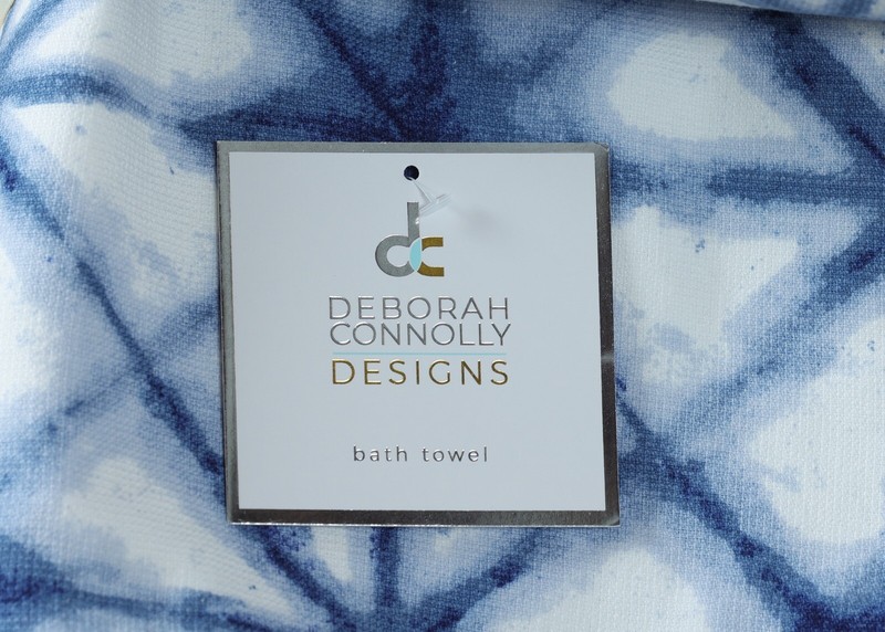 4 DEBORAH CONNOLLY DESIGN SHIBORI INDIGO BLUE 100% Cotton Handx2 Bathx2 Towels
