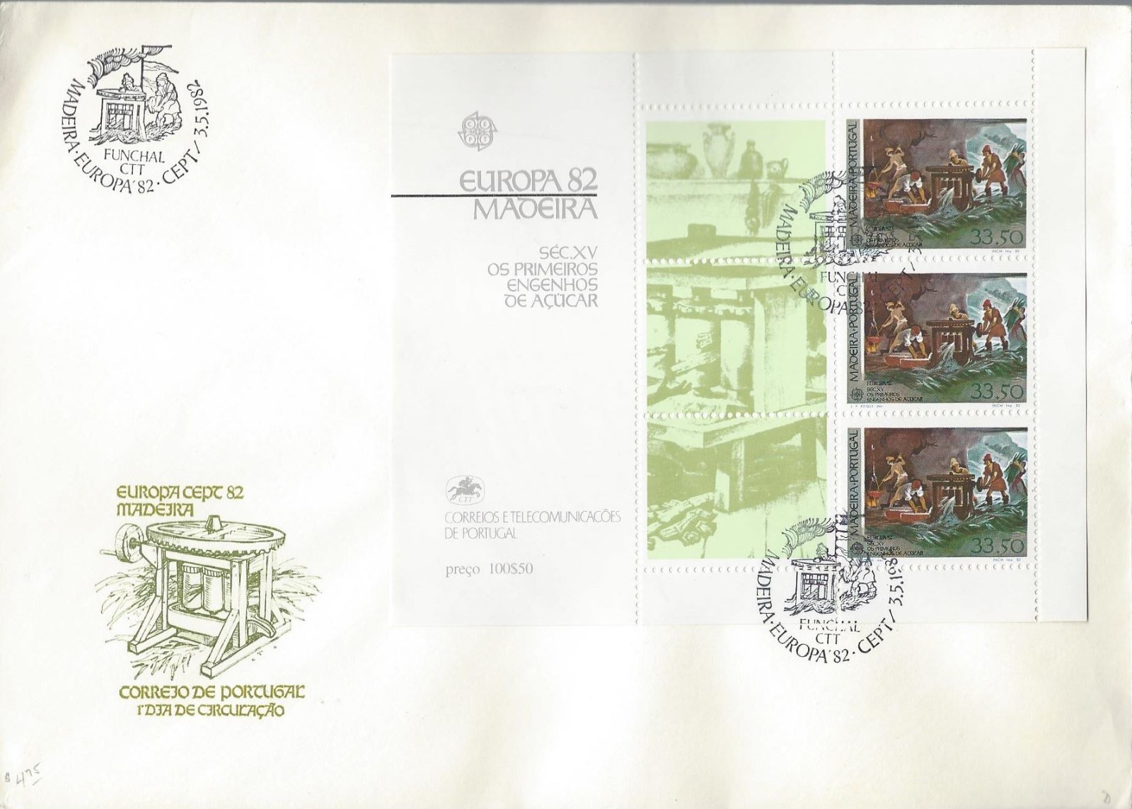 1981-3 Portugal - Madeira 3 Different Europa S/S FDC's