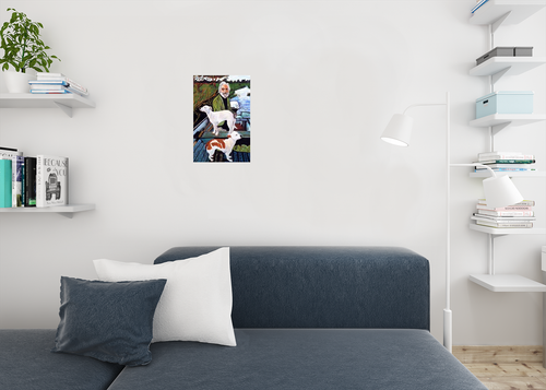 Man in Boat With Dogs Movie Painting Cool Wall Decor Art Print Poster 12x18