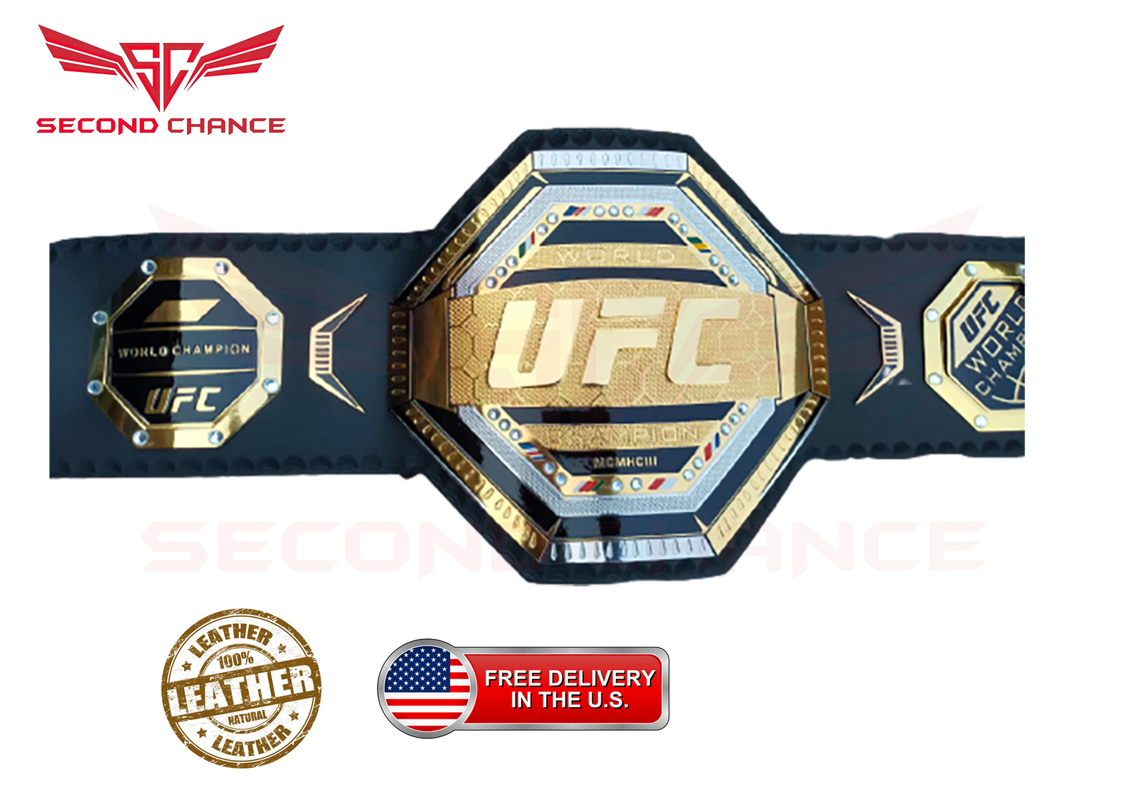 UFC legacy Championship Replica belt 2mm/4mm Zinc Wrestling belt Adult Size - Picture 1 of 5