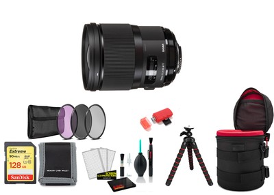 Sigma 28mm f/1.4 DG HSM Art Lens for Nikon F with Tripod and More (International