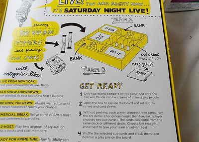 SATURDAY NIGHT LIVE, THE GAME Board 400 Cue Cards 6 Activity Categories