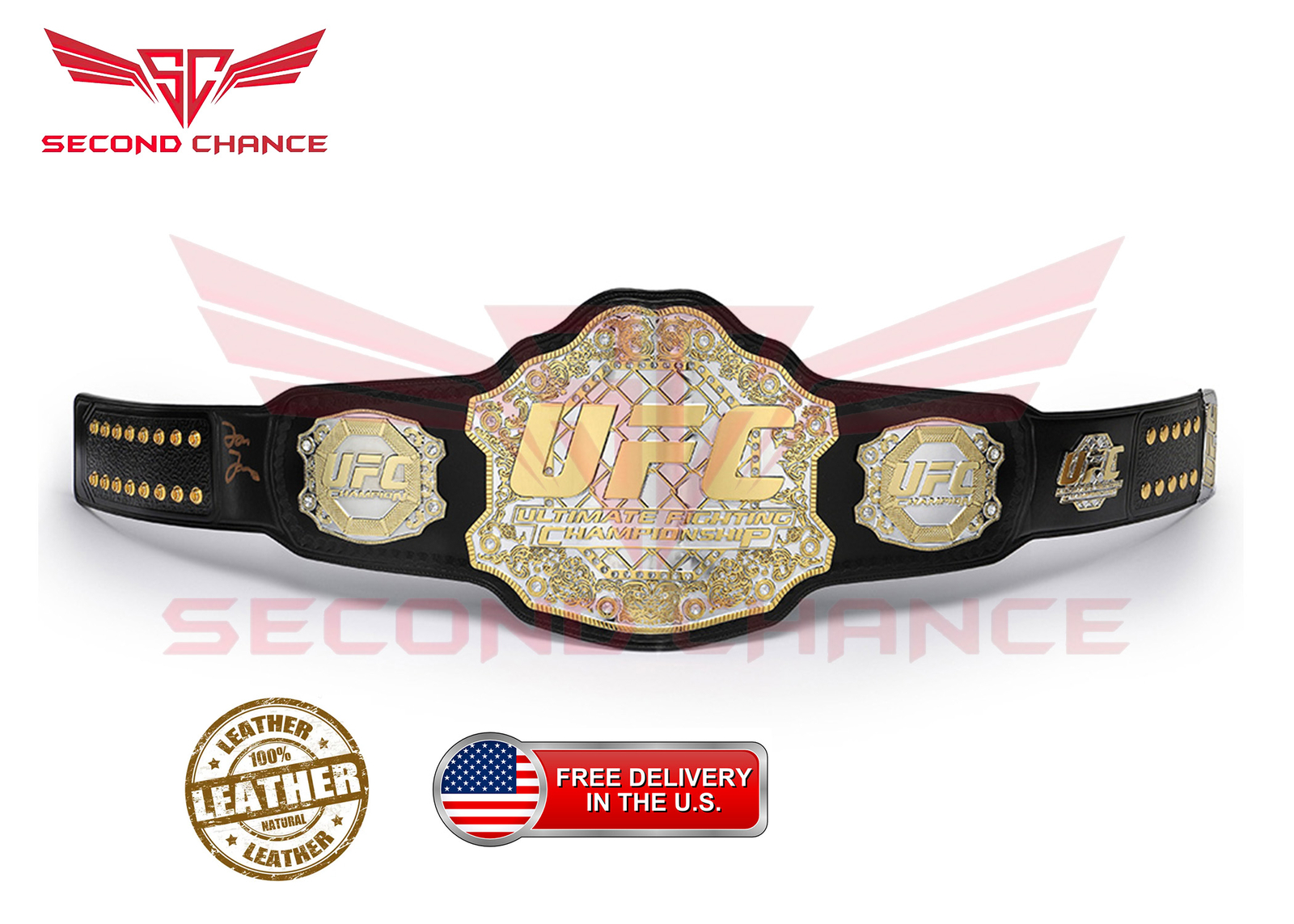 UFC Ultimate Fighting Championship Replica belt 2mm/4mm Zinc Wrestling belt - Picture 1 of 6