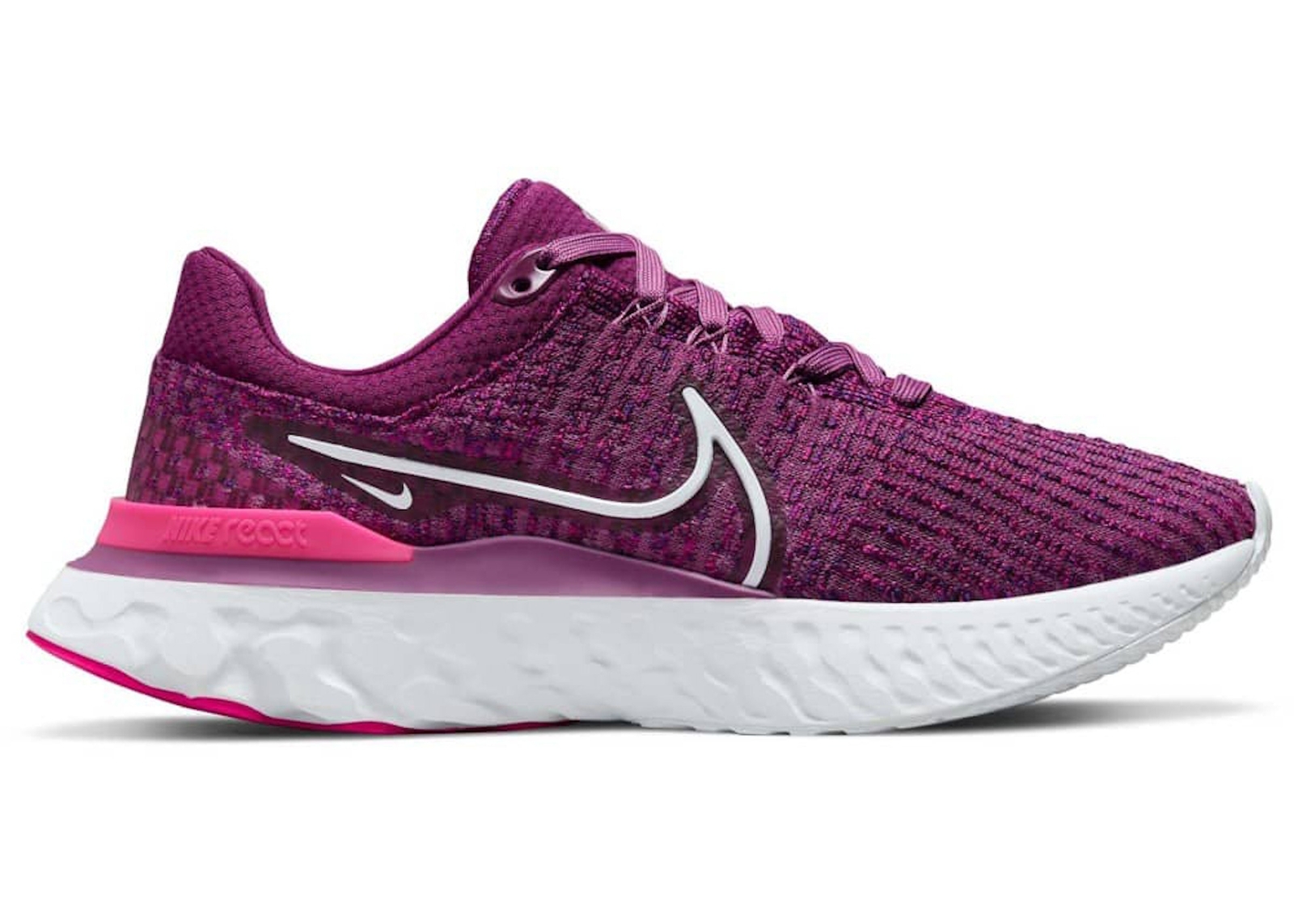 Женские кроссовки Nike React Infinity Run FK 3 Flyknit Light Bordeaux DD3024-500, размер 11,5