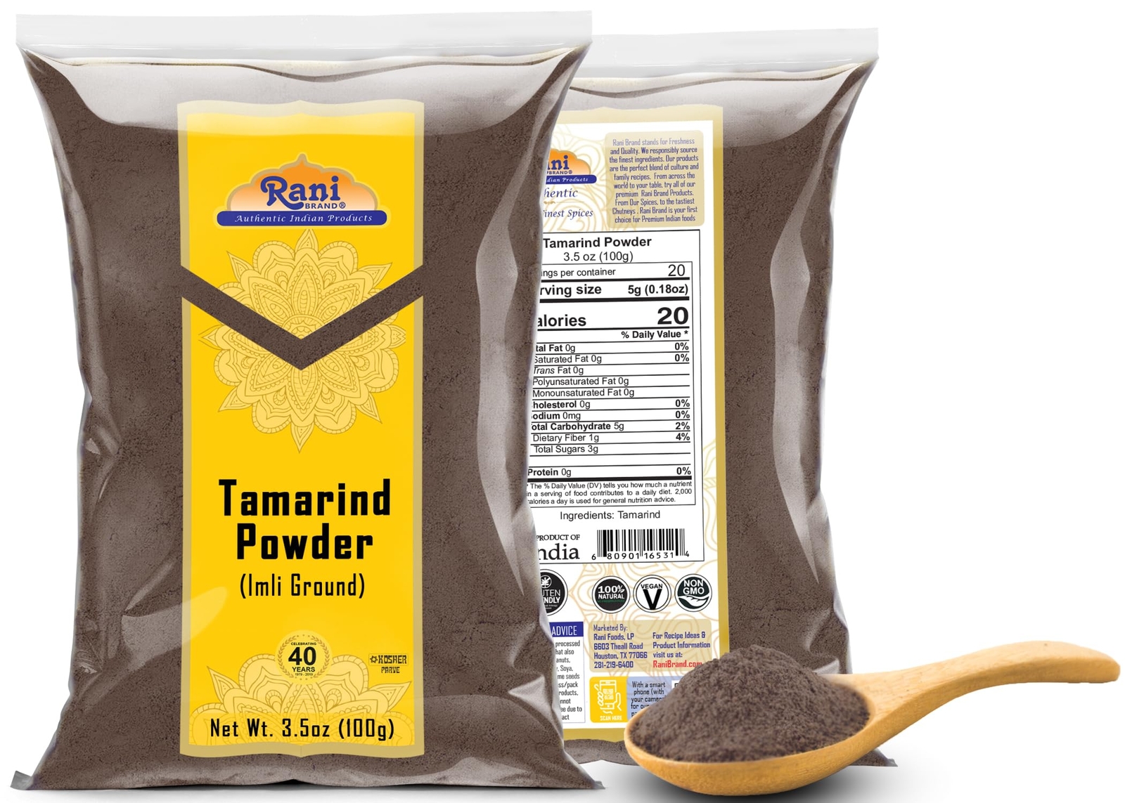 Rani Tamarind Powder (Imli) 3.5oz (100g)