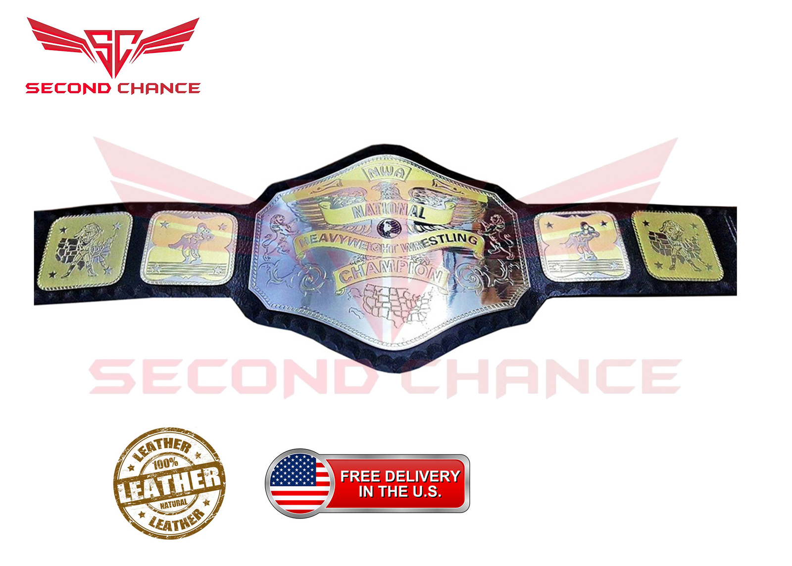 NWA National heavy weight wrestling title championship replica belt 2MM/4MM - Picture 1 of 4