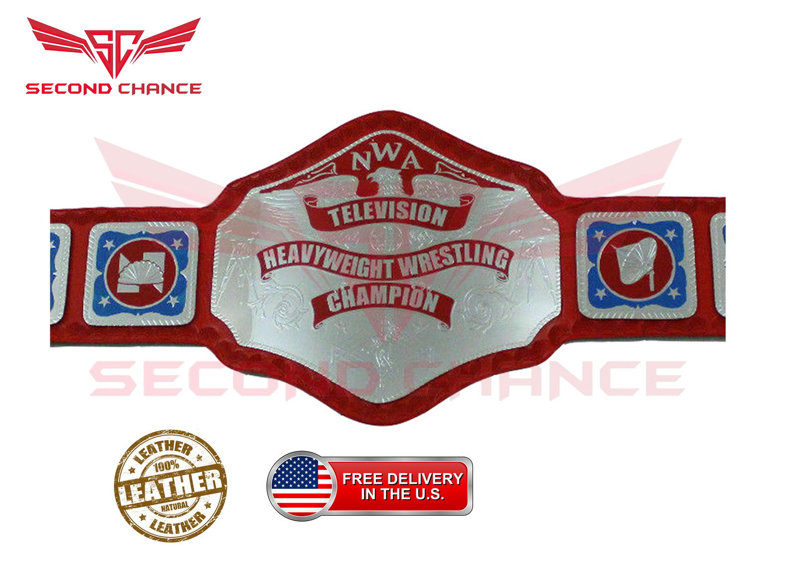 NWA TELEVISION WRESTLING CHAMPIONSHIP Replica Title Belt zinc 4mm/2mm Adult Size - Picture 1 of 6