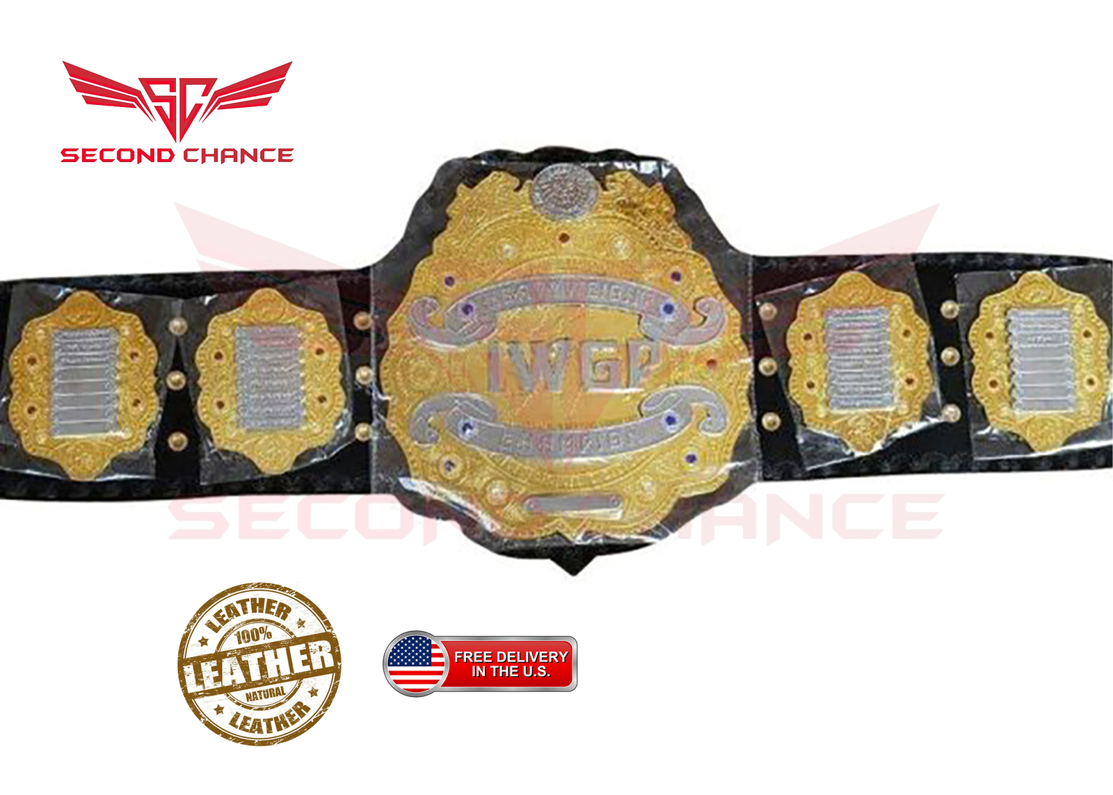 IWGP Heavyweight Championship Title Belt Gold Plated Metal Plate 2MM/4MM Replica - Picture 1 of 4