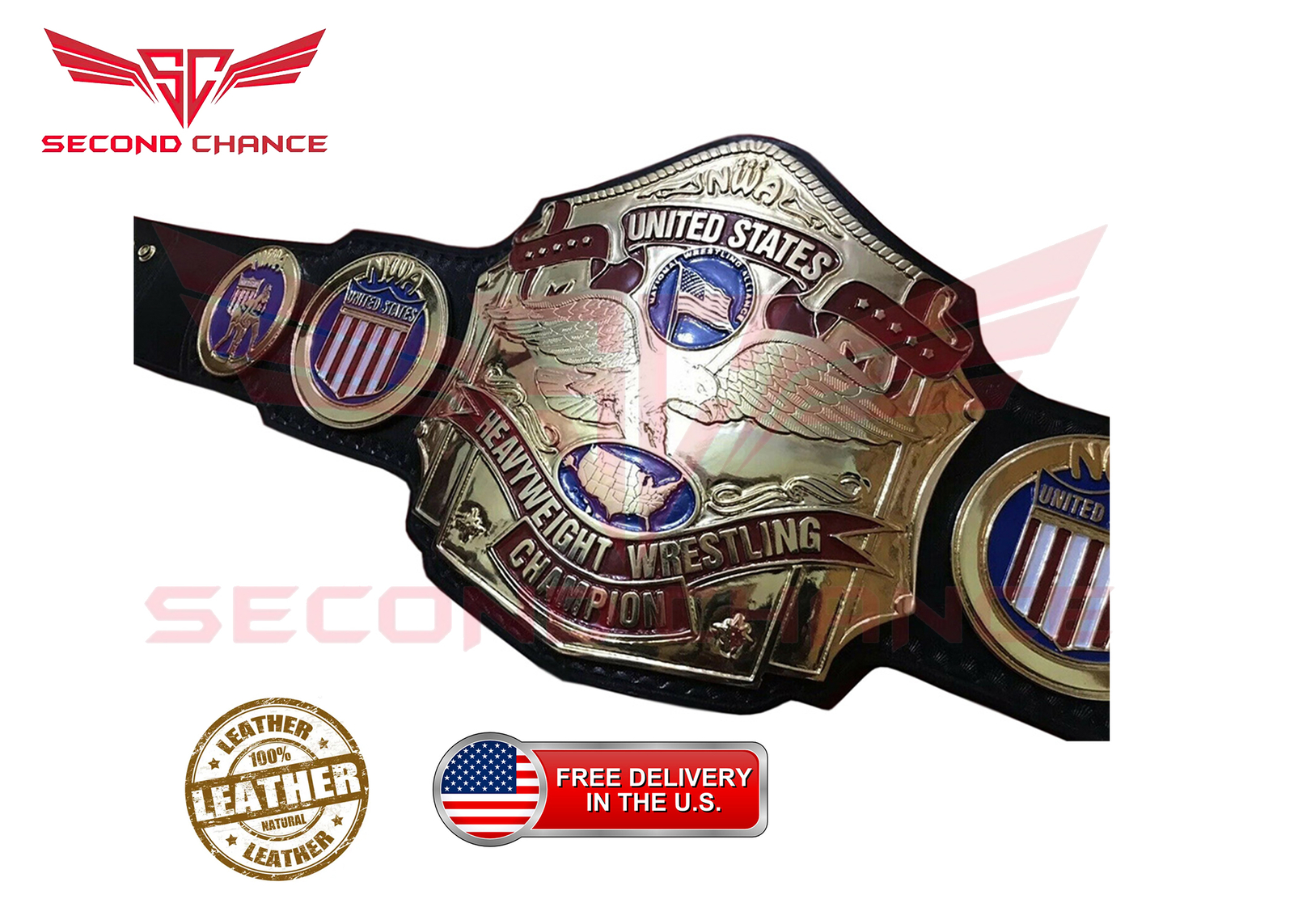 NWA United State Heavyweight Championship belt Replica 2mm/4mm Zinc Plates - Picture 1 of 4