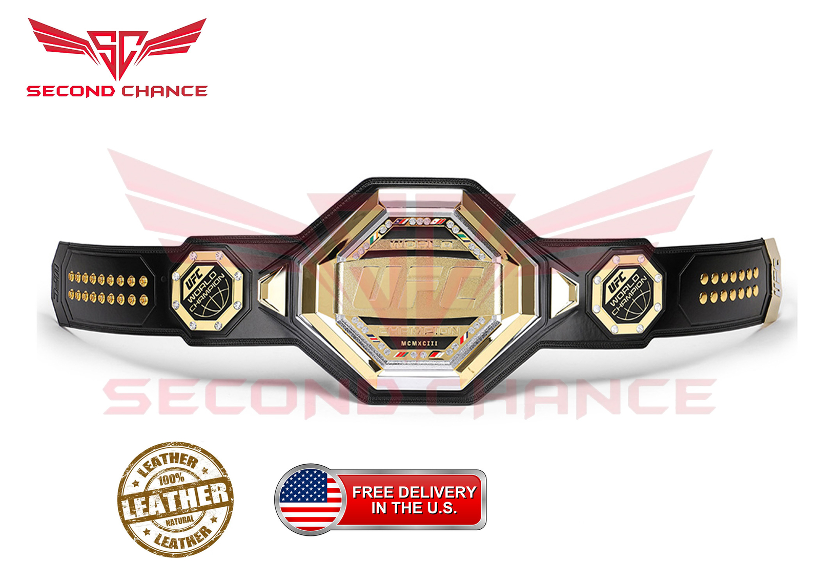 UFC legacy Championship Replica belt 2mm/4mm Zinc Wrestling belt Adult Size - Picture 1 of 5