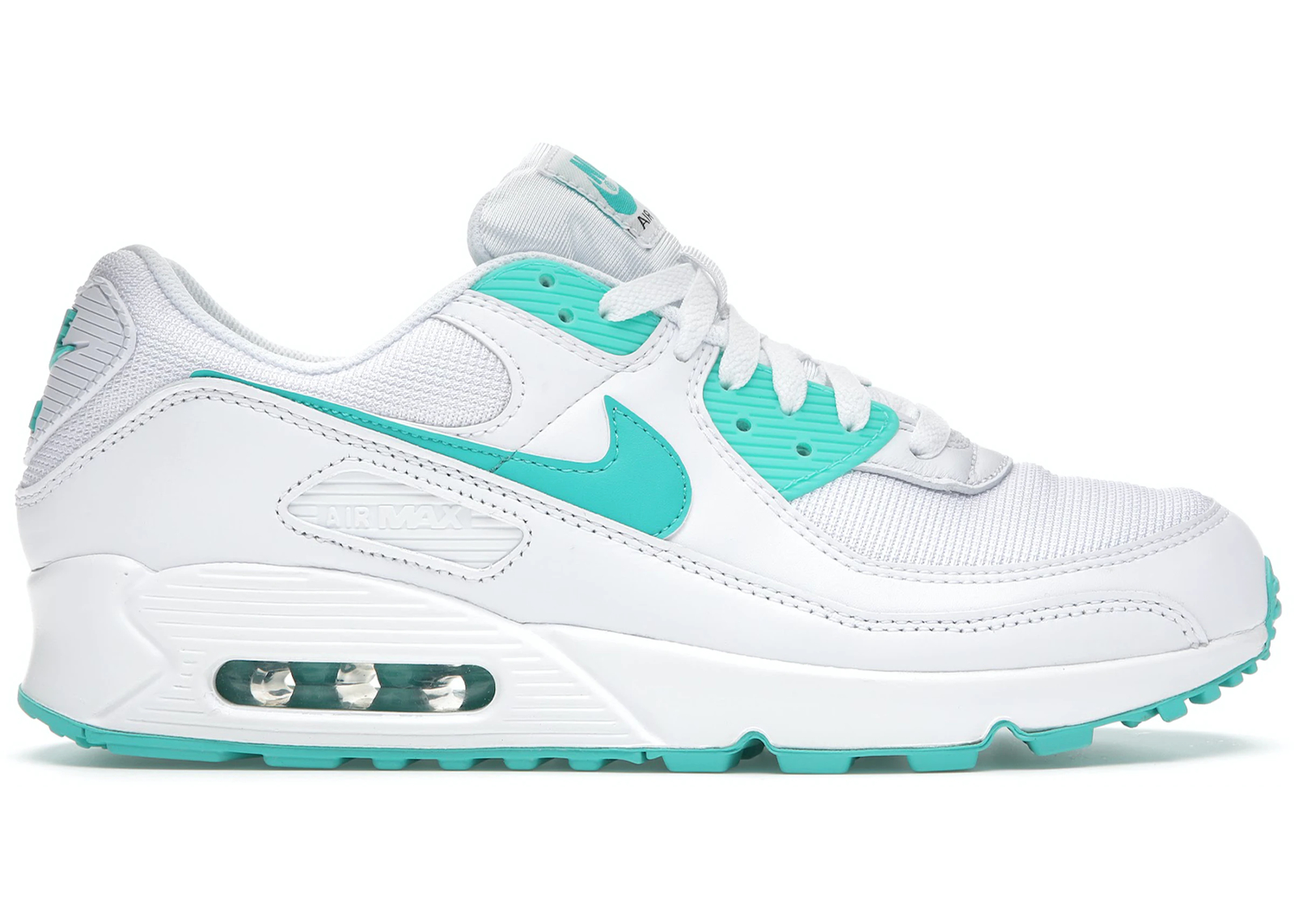 

Мужские кроссовки для бега в стиле ретро Nike Air Max 90 White Hyper Jade Green CT1028-102 sz 7, Белый, Nike Air Max 90