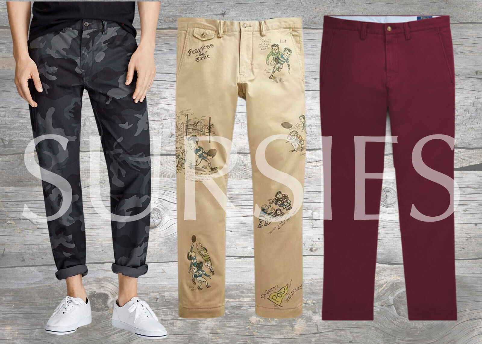 POLO RALPH LAUREN Men's Pants CHINOS Stretch RED, WINE, PREP POLO RALPH LAUREN Men's Pants CHINOS Stretch RED, WINE, PREP