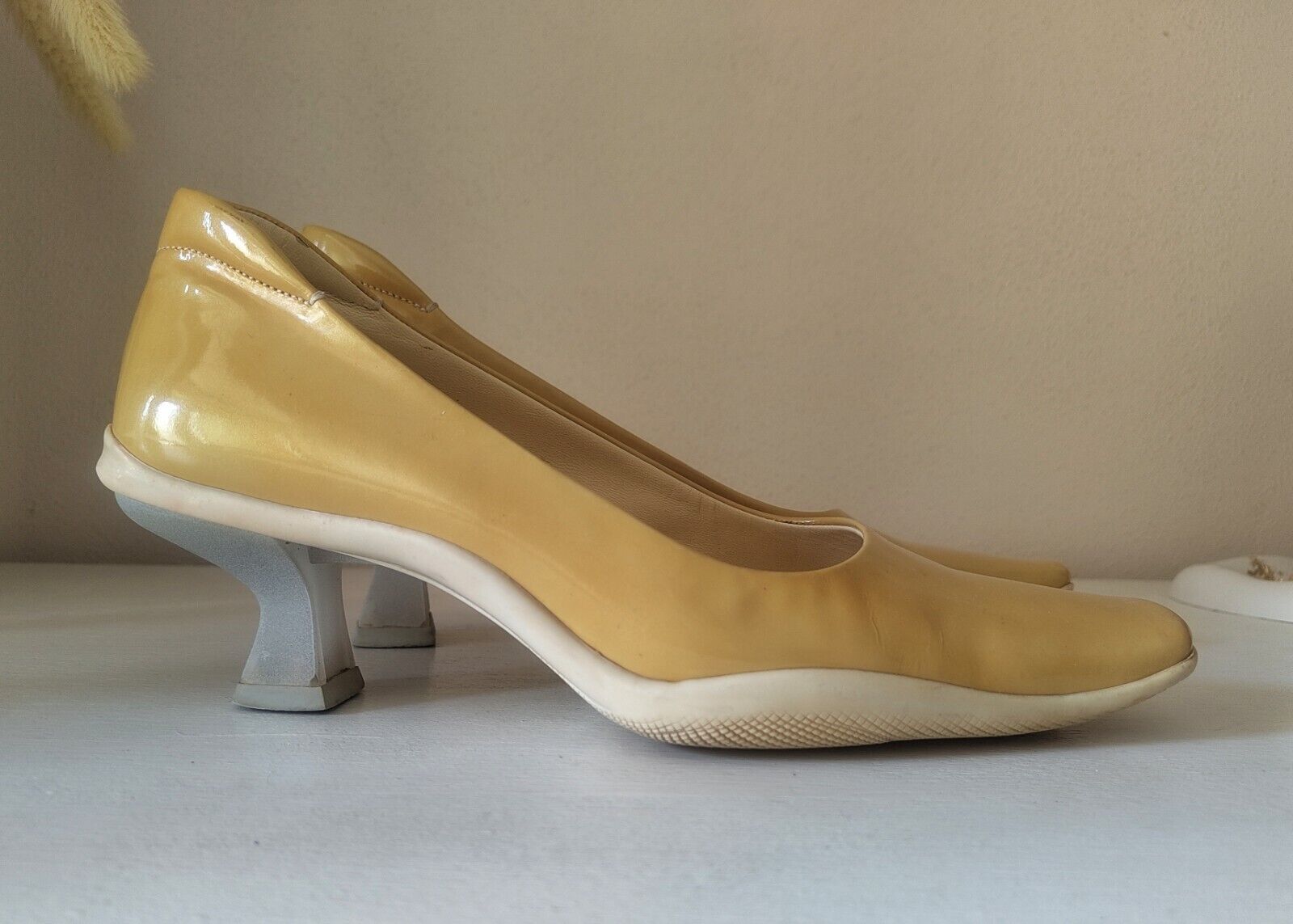 Rare Prada Sport Heels 1999 Vintage Shoes - Yellow - sz EU