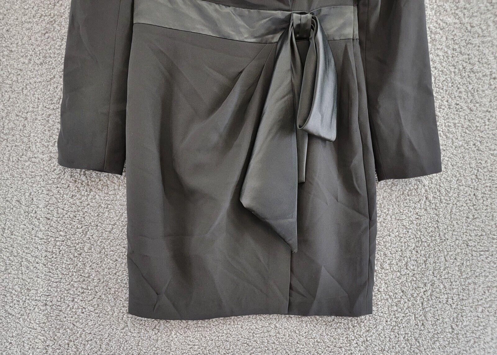 Lauren Ralph Lauren Crepe Long Sleeve Cocktail Dress Women's 2 Black Side Zip - Picture 4 of 19