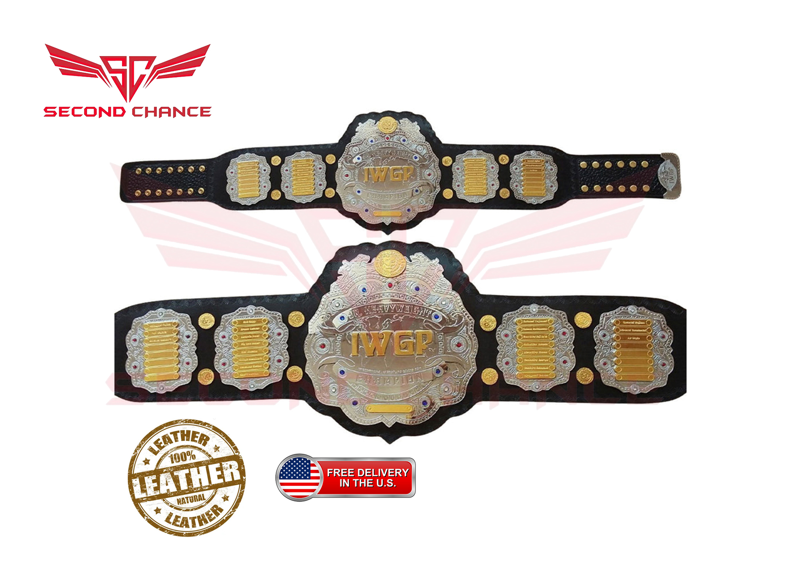 IWGP V4 World Heavyweight Wrestling Championship Title Belt 2mm/4mm Adult Size - Picture 1 of 5