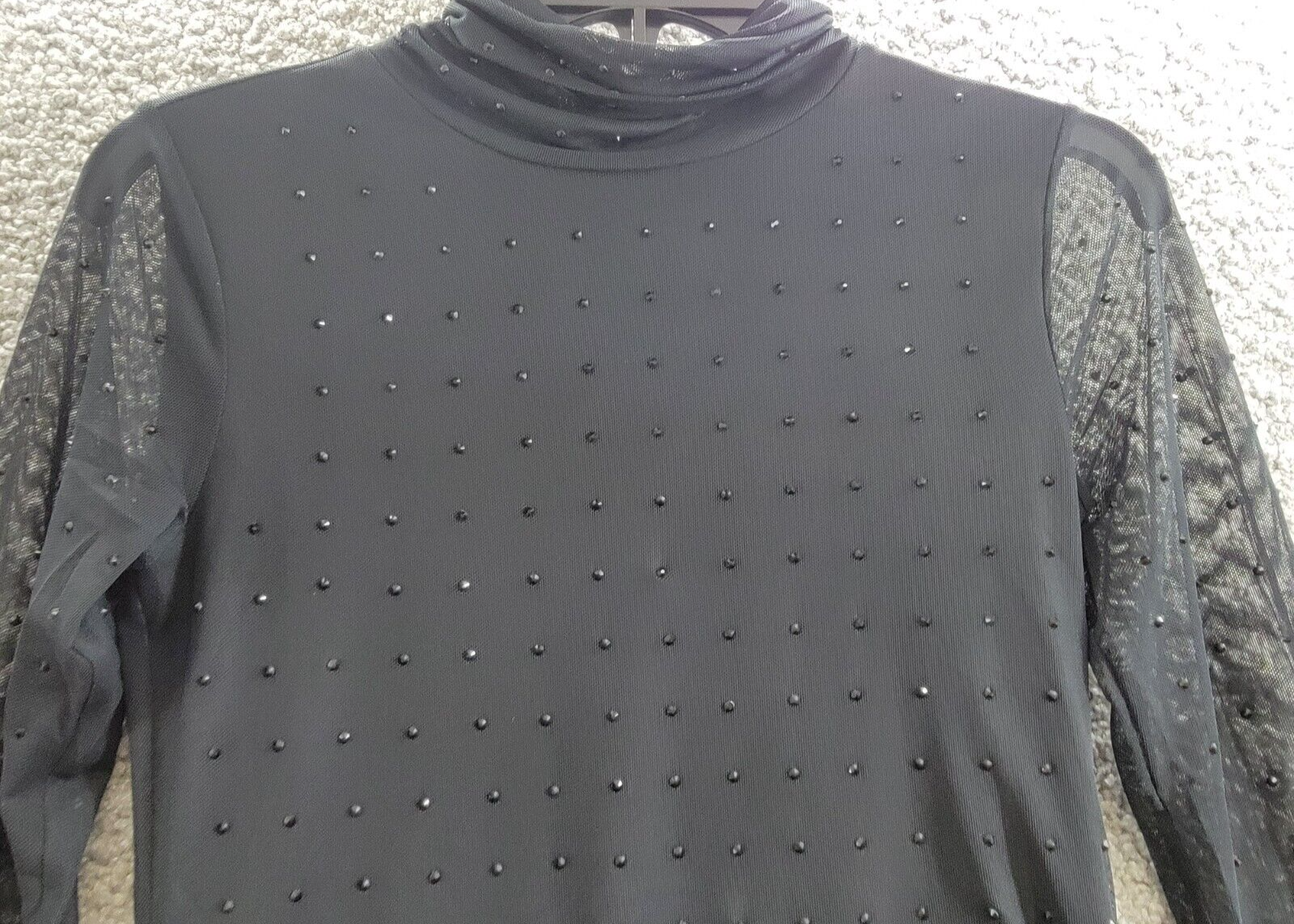 Sanctuary Highlight Of The Night Turtleneck Top Womens XXS Black Embellished L/S - Picture 3 of 16