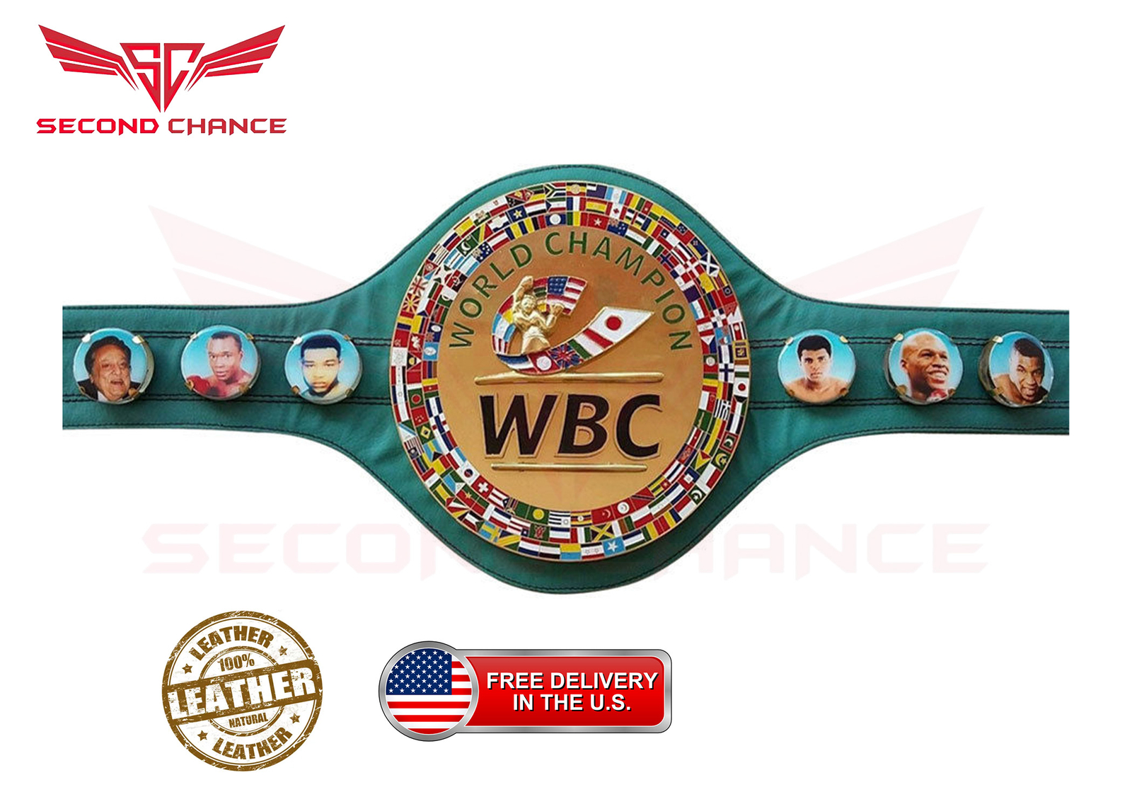 WBC World Boxing Champions Replica belt 2mm/4mm Zinc Wrestling belt Adult Size - Picture 1 of 6