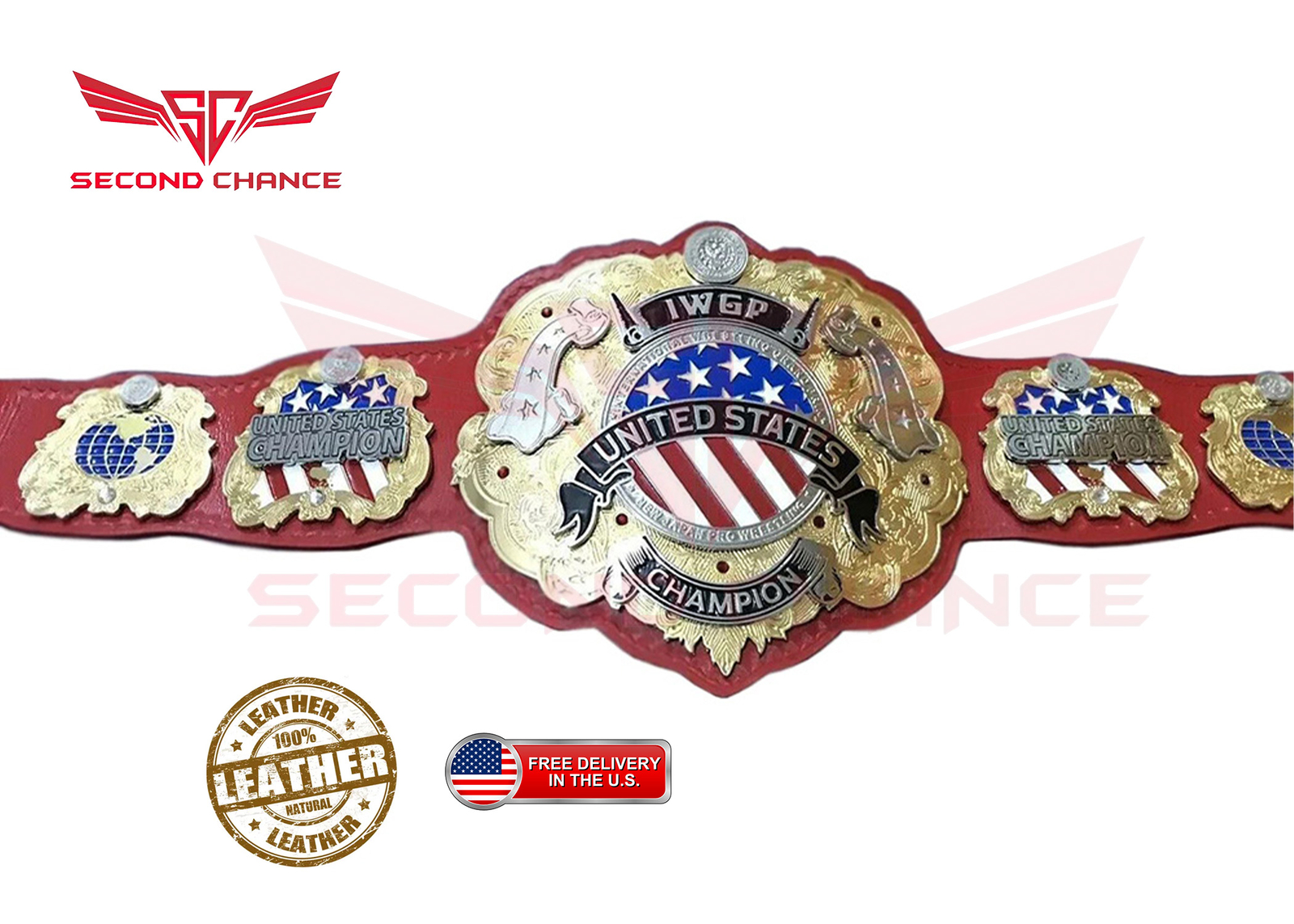 IWGP US World Heavyweight Championship Wrestling Replica Belt 2MM/4MM - Picture 1 of 5