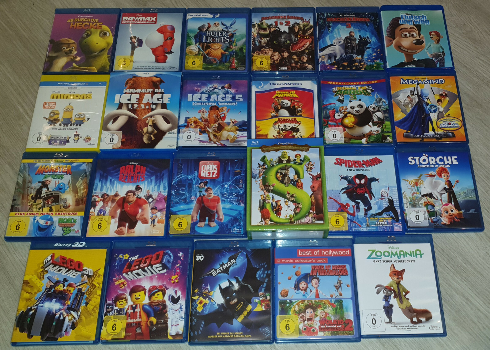 blu-ray Sammlung - Animationsfilme - Dreamworks Disney u.a. - 32 Filme