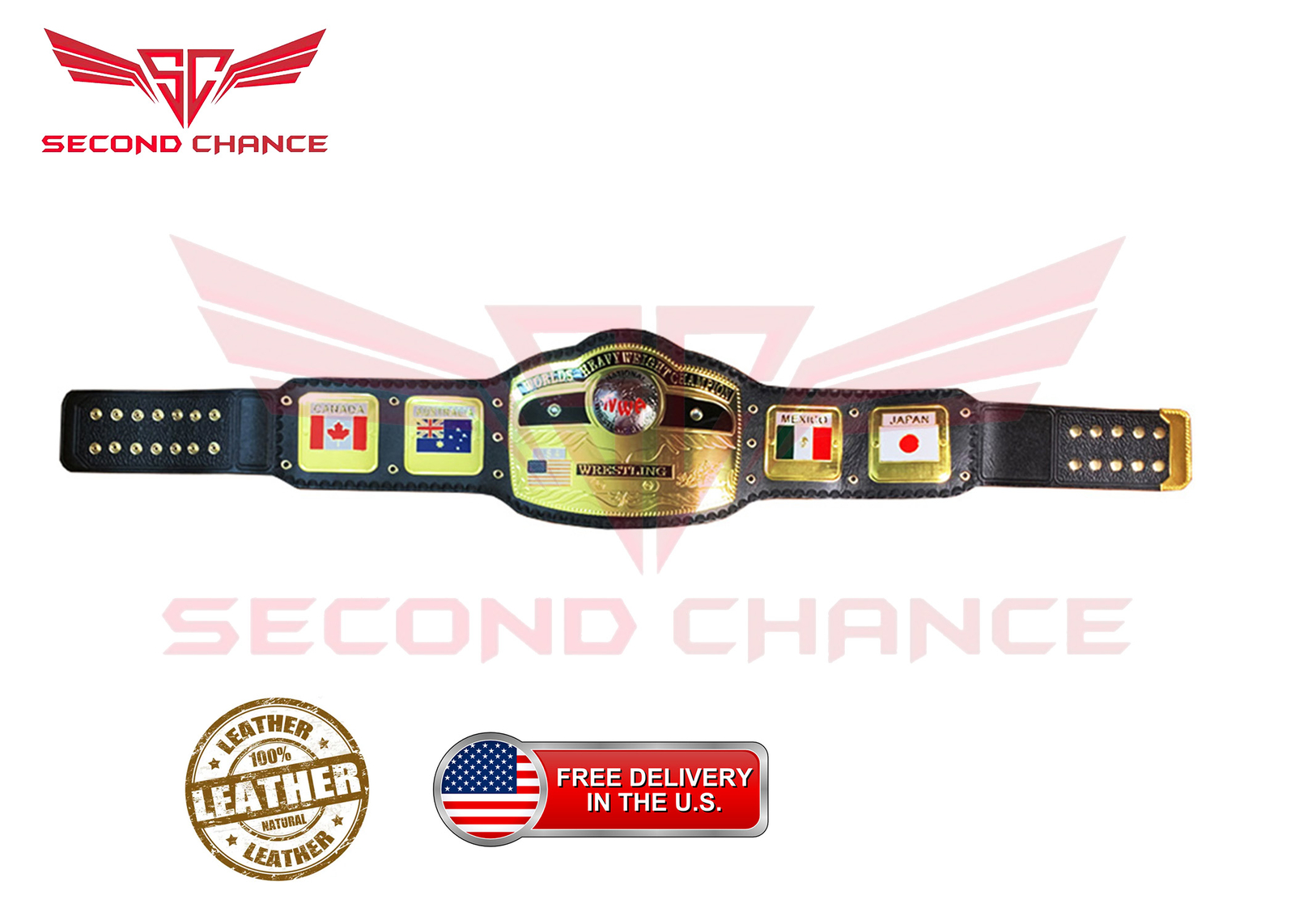 NWA Domed Globe HEAVYWEIGHT WRESTLING CHAMPIONSHIP REPLICA BELT 2MM/4MM - Picture 1 of 4