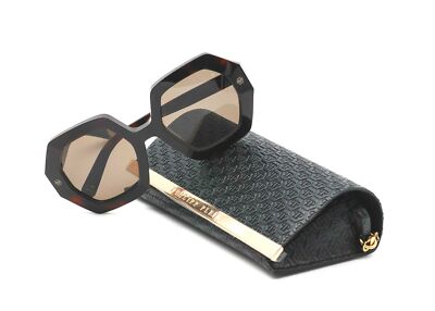 Pre-owned Philipp Plein Spp039m-0752 Shiny Dark Havana Sunglasses