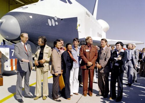 Star Trek Cast Space Shuttle PHOTO Enterprise NASA Mr. Sulu, Spock, Uhura