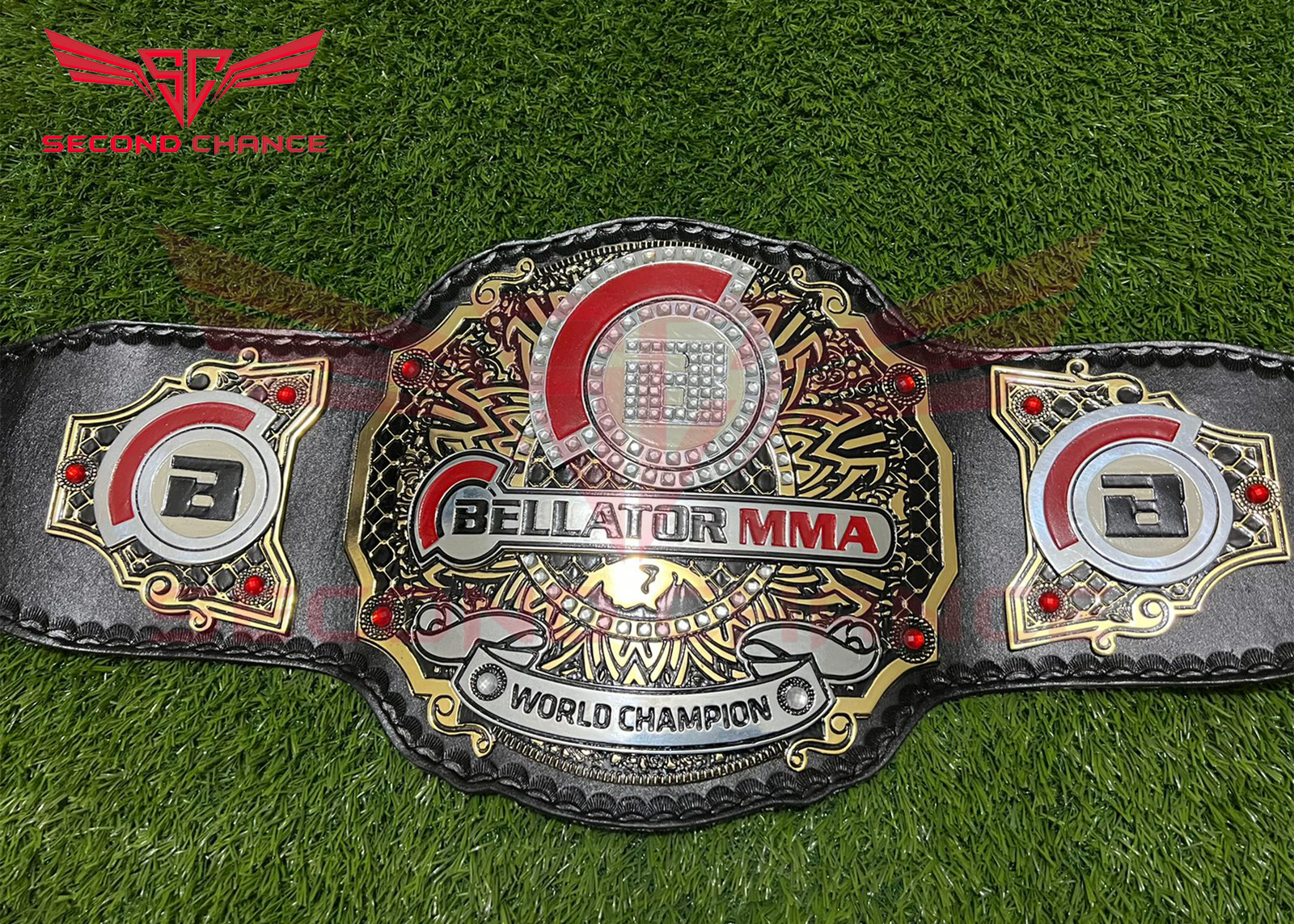 Bellator MMA World Champion Belt 4mm Zinc 2 Layer & 24k Gold Dual Plated Replica - Picture 2 of 3