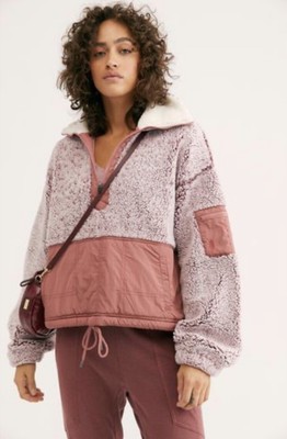

Куртка с капюшоном Free People Movement Нечеткая ветровка Пуловер BFF Румяна  НОВИНКА, Blush