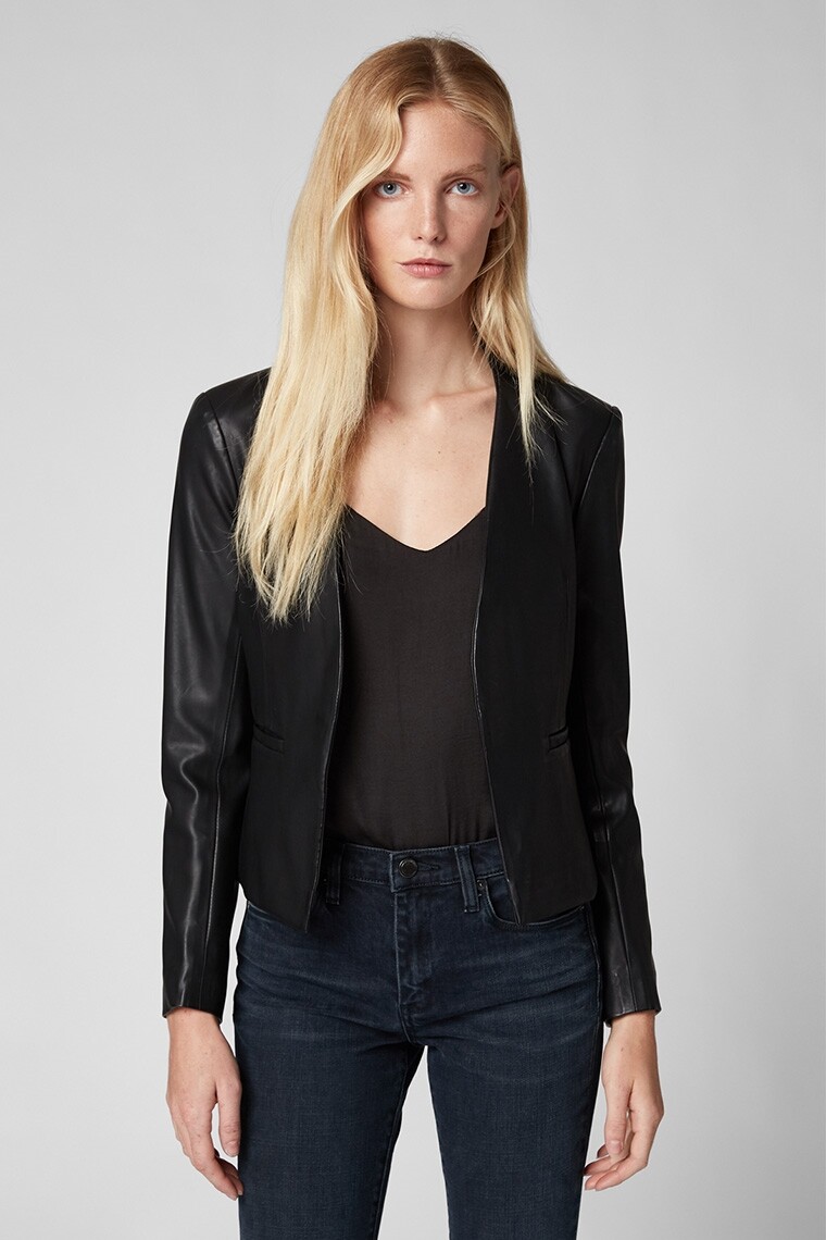 BLANKNYK 188231 Womens Mean Streets Vegan leather Blazer Jacket Black Size Large